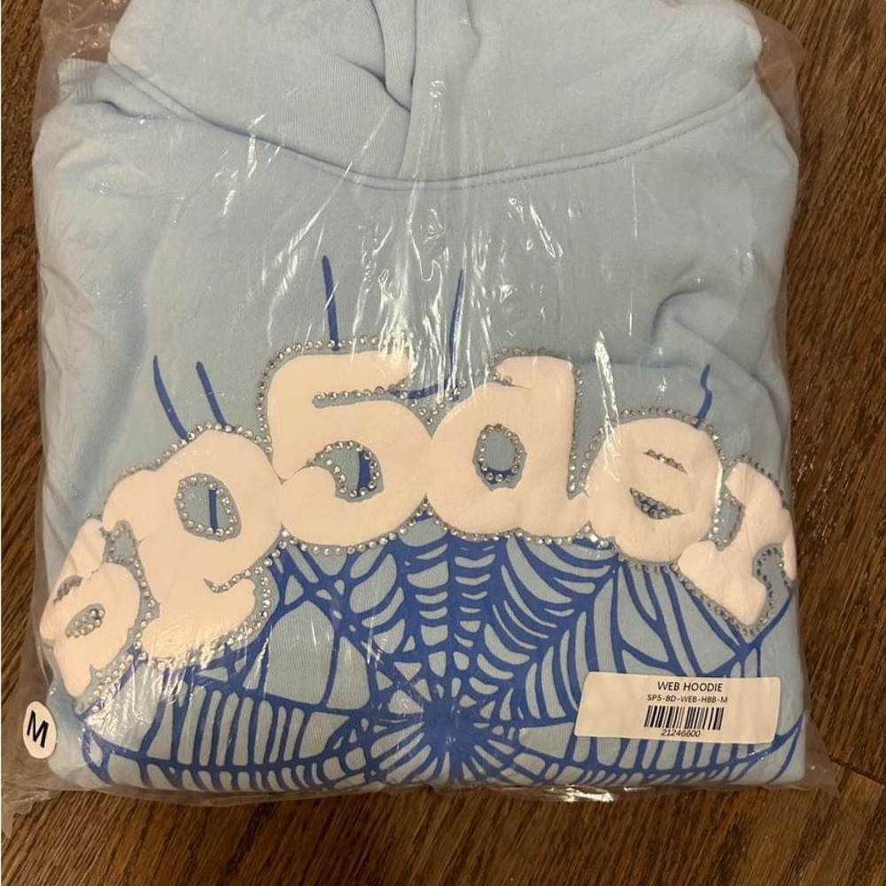 Sp5der hoodie Sky blue. Size Medium. Authentic. Price negotiable